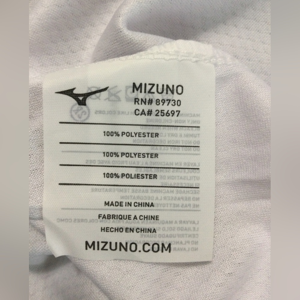 Mizuno Womens Performance Crew Neck Jersey Wht/Gray Size M - Picture 7 of 8